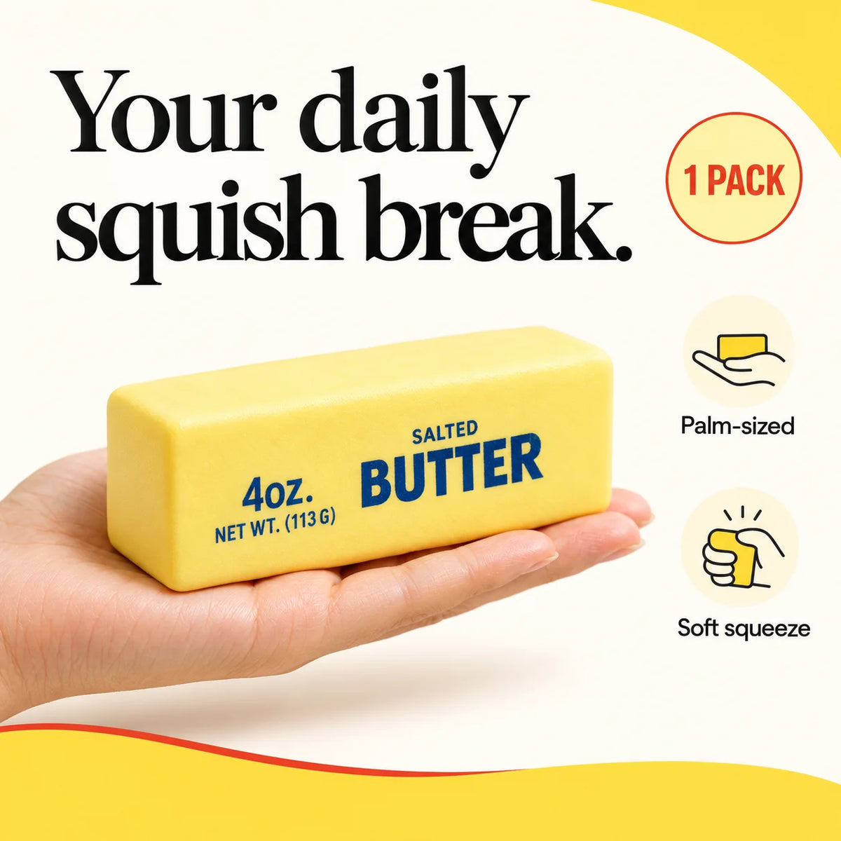Cheezmi™ ButterMelt Butter Stick Squishy Toy – Stretchy Sensory Fidget Toy for Stress Relief