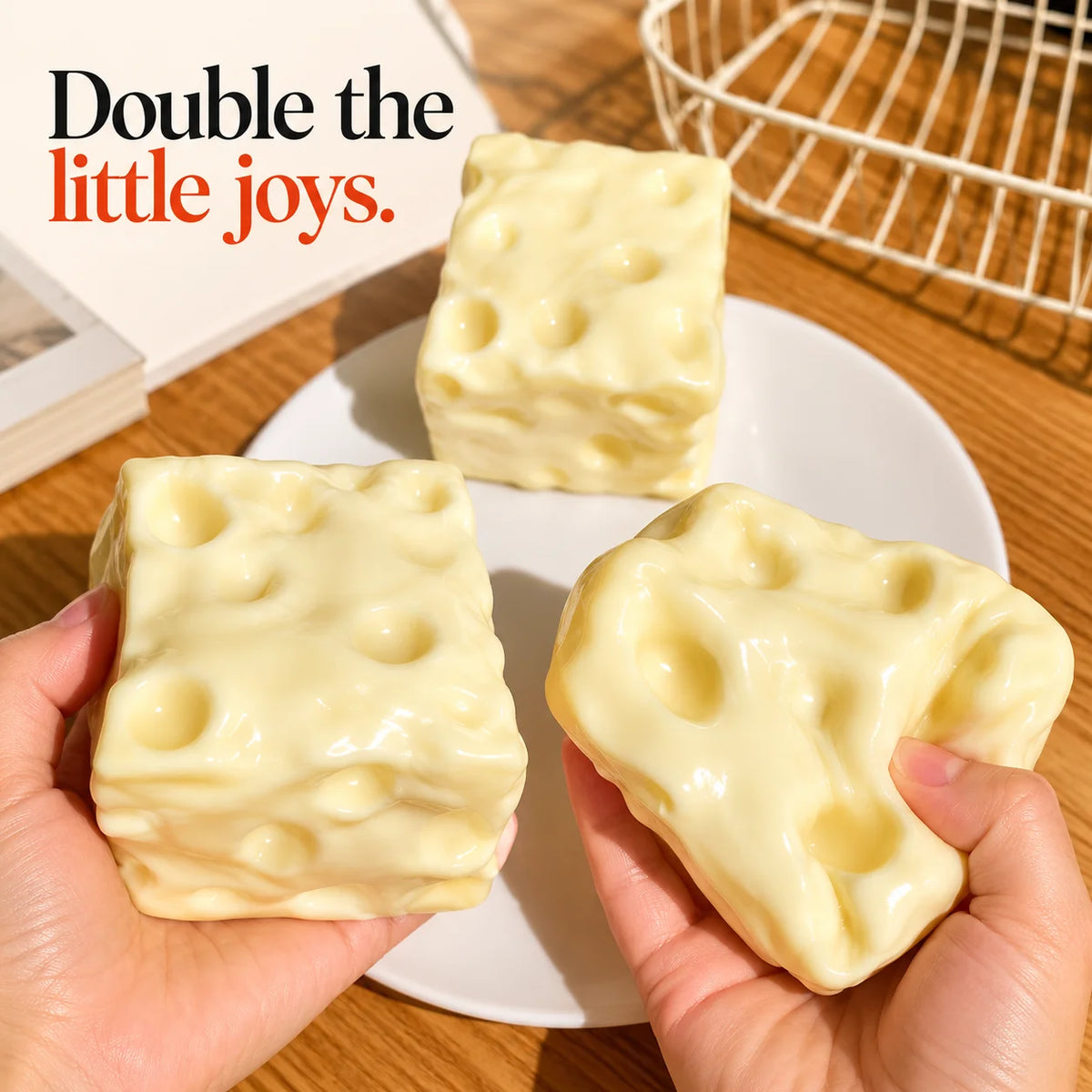 Cheezmi™ CheeseStretch Jumbo Cheese Squishy Toy – Super Stretchy Slow Rebound Sensory Fidget Toy