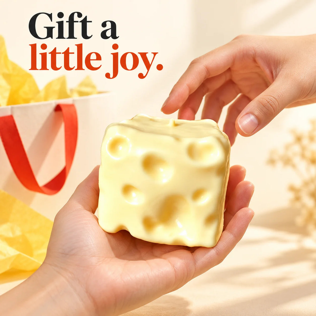 Cheezmi™ CheeseStretch Jumbo Cheese Squishy Toy – Super Stretchy Slow Rebound Sensory Fidget Toy