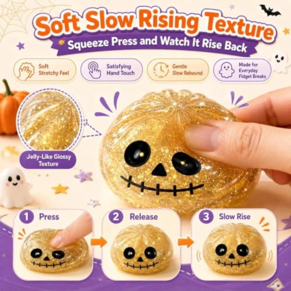 Cheezmi™ BooDumpling Halloween Dumpling Squishy Toy – Slow Rising Sensory Fidget Toy with Steamer Box