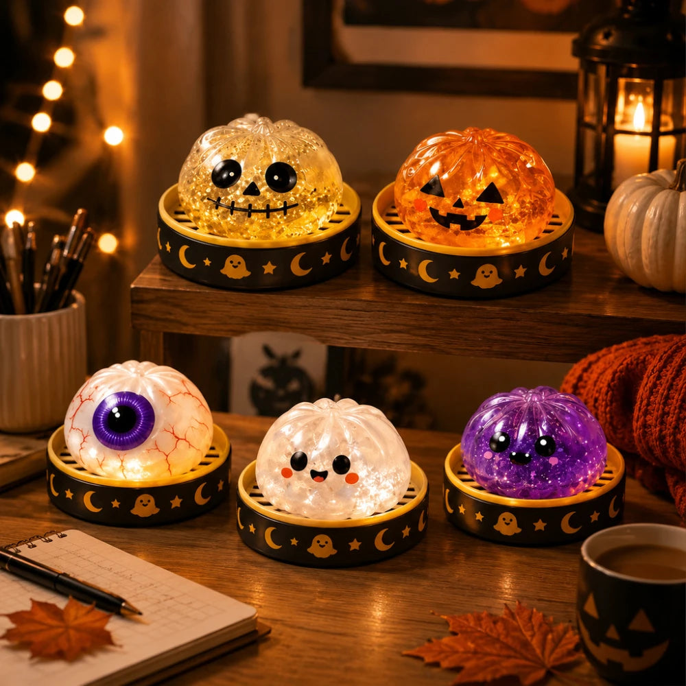 Cheezmi™ BooDumpling Halloween Dumpling Squishy Toy – Slow Rising Sensory Fidget Toy with Steamer Box