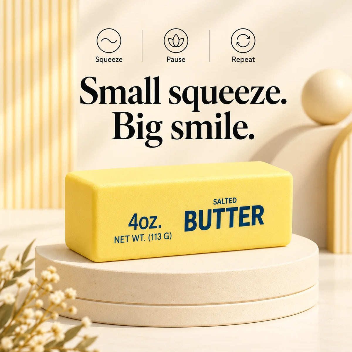 Cheezmi™ ButterMelt Butter Stick Squishy Toy – Stretchy Sensory Fidget Toy for Stress Relief
