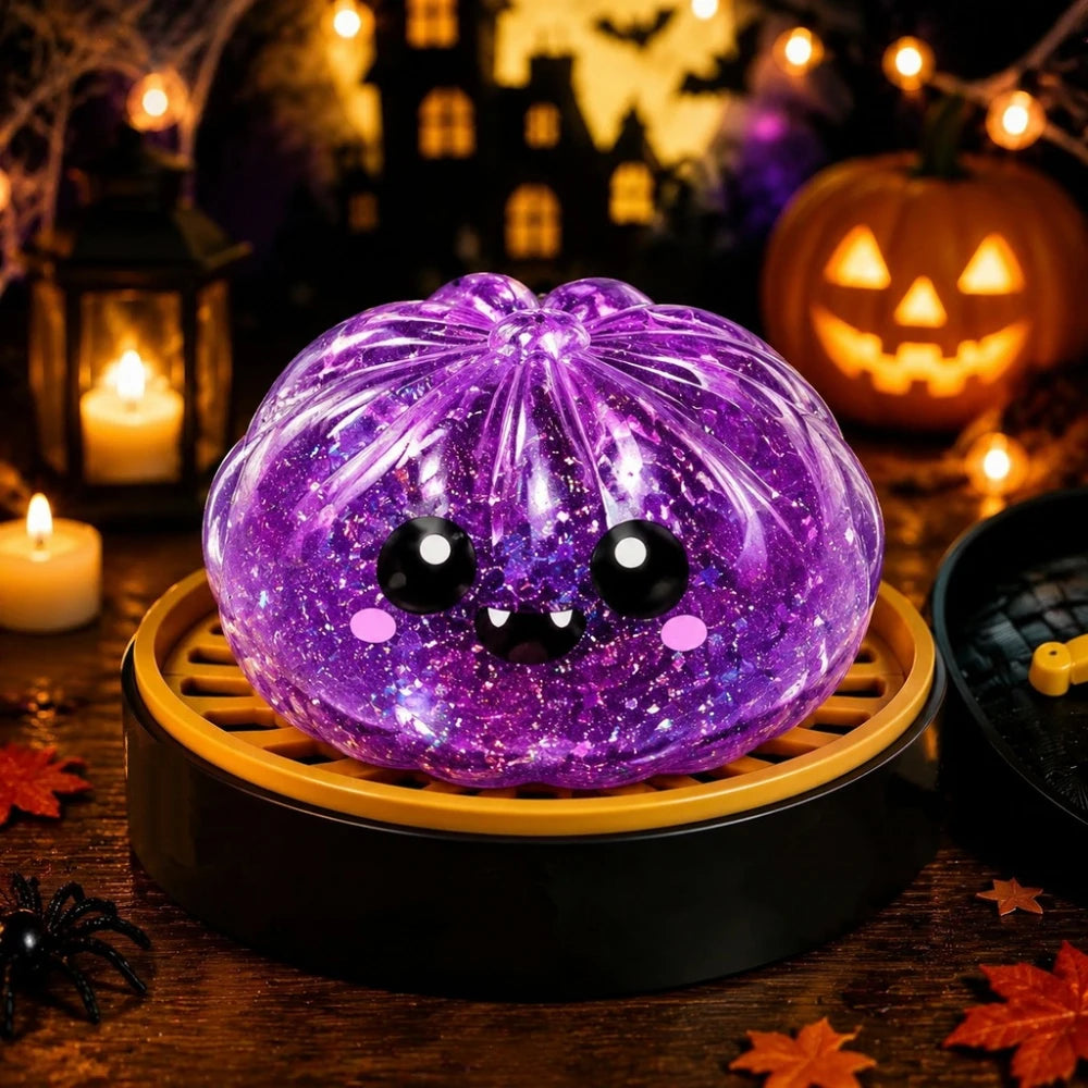 Cheezmi™ BooDumpling Halloween Dumpling Squishy Toy – Slow Rising Sensory Fidget Toy with Steamer Box