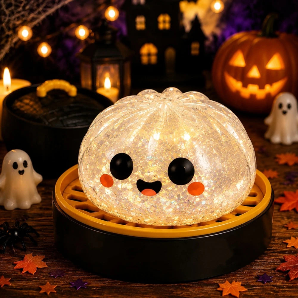 Cheezmi™ BooDumpling Halloween Dumpling Squishy Toy – Slow Rising Sensory Fidget Toy with Steamer Box