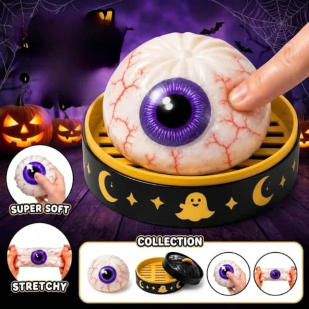 Cheezmi™ BooDumpling Halloween Dumpling Squishy Toy – Slow Rising Sensory Fidget Toy with Steamer Box