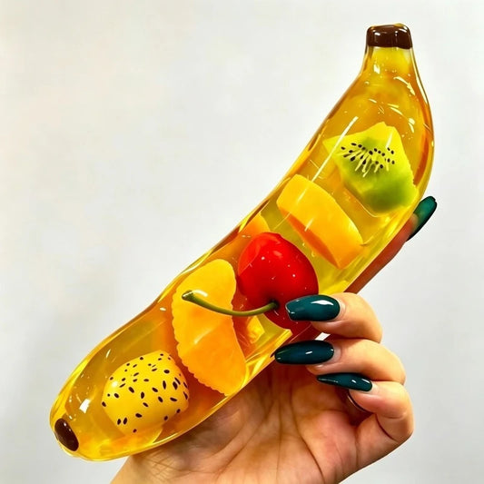 Cheezmi™ BananaJelly Big Banana Squishy Toy – Jelly Sensory Stress Ball & ASMR Fidget Toy